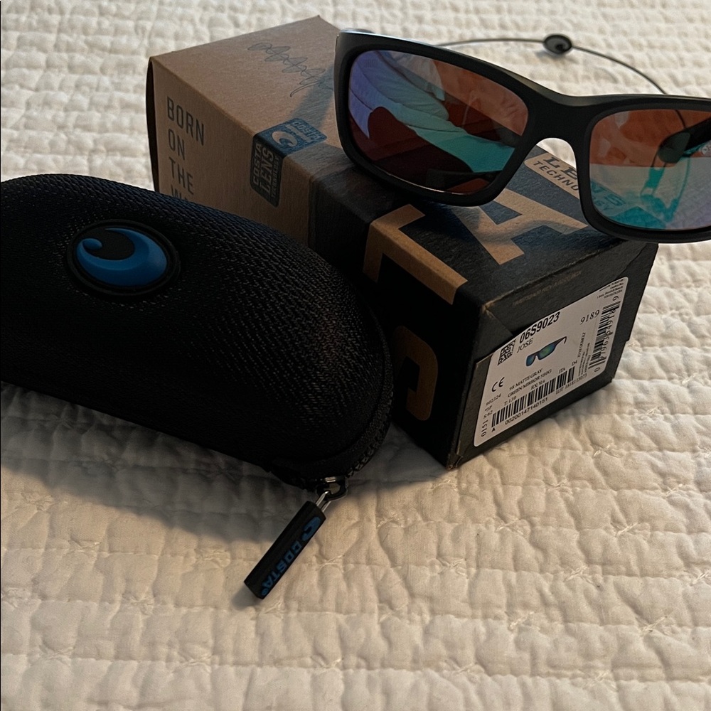Costa Sunglasses-Jose Matte Gray w/ Green Mirror Polarized Glass Lenses - Picture 3 of 6